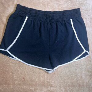 No‎ Boundaries Women XL (15/17) Black White Polyester Blend Pull On Shorts (R)